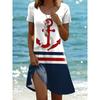 Vestito Casual da Donna con Stampa, Girocollo e Maniche Corte