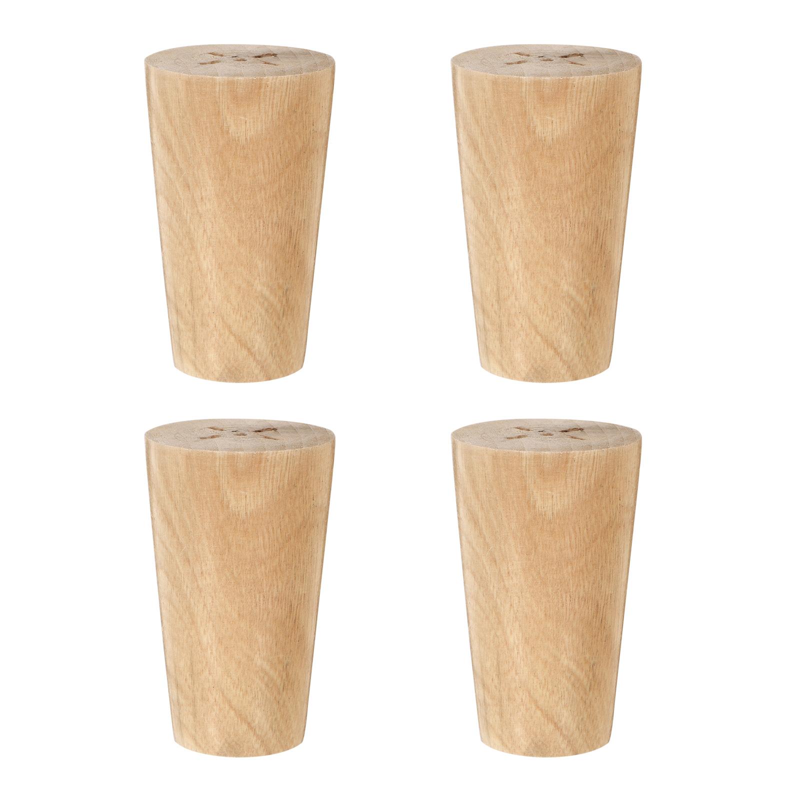 4Pcs Wooden Furniture Feet Solid Hardwood Natural Texture Hand Polished Floor Pads Increase Height Storage Space Easy белый