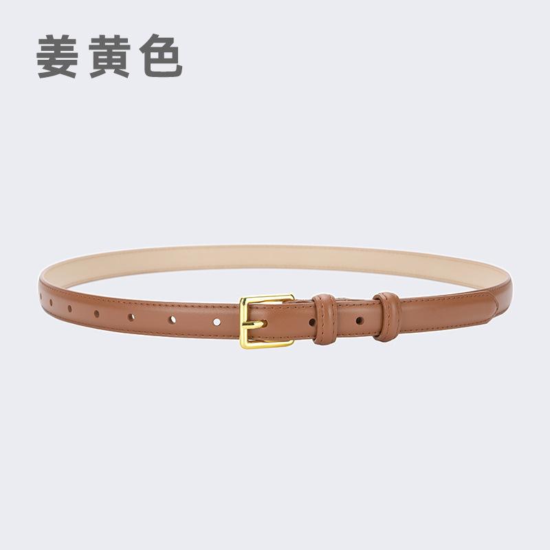 Women'S Belt Women'S Leather Decoration With Skirt Simple Cowhide Pin Buckle Jeans Belt Women'S Black Tide