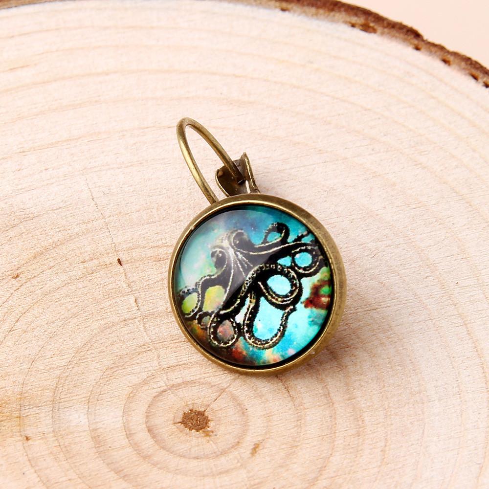 Ocean Resin Octopus Earrings With Gold Plating For Women Birthdays Holidays And