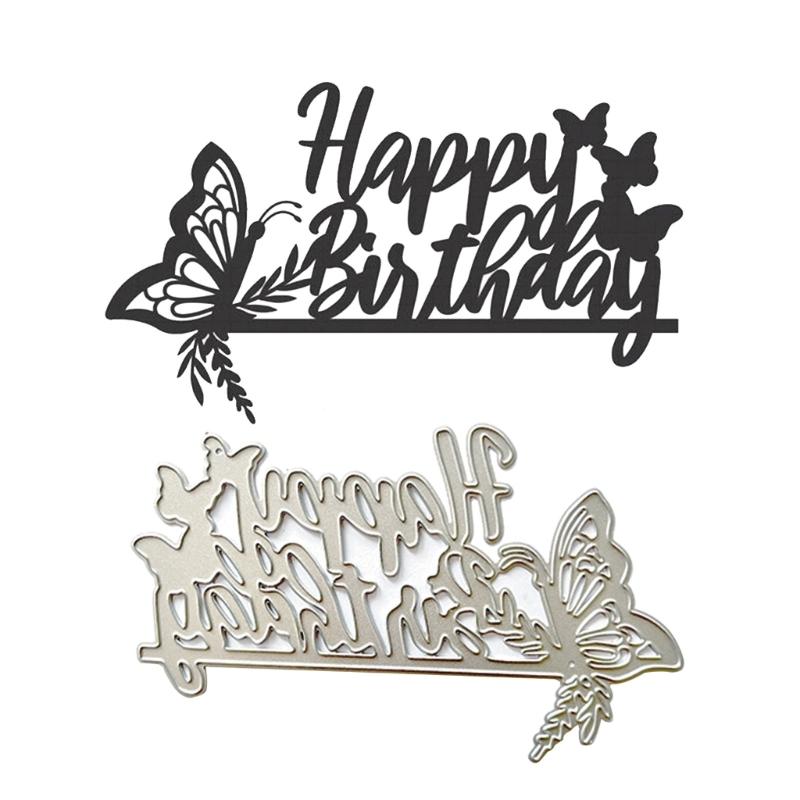 Metal Cutting Dies Butterfly Letter Scrapbooking Decorative Embossing Paper Card