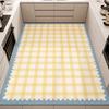 Kitchen Flannel Carpet Pink Plaid Dining Room Large Area Rug Fresh Non Slip Anti Pollution Floor Mat Modern Home Balcony Rugs