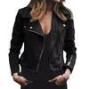 European & American Autumn/Winter New Style Women's Zipper Splicing Lapel Woolen Short Coat Jacket