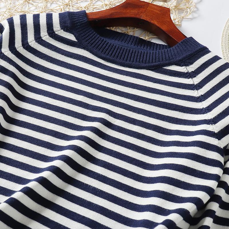 Autumn and Winter Women's Sweater Simple Slim Long-sleeved Knit Round Neck Pullover Sweater