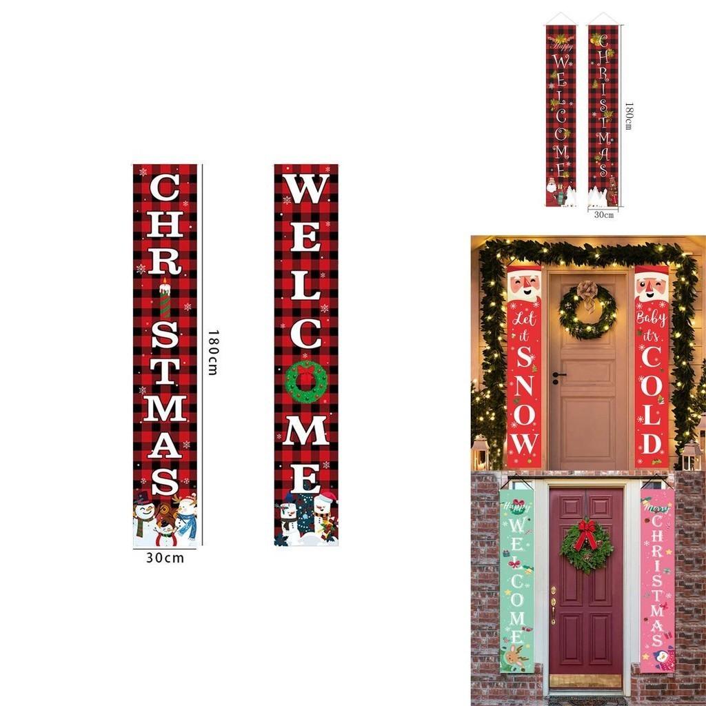 Lebhaftes Weihnachts-Türhänge-Schild Banner Flagge Weihnachtsfeier-Dekor