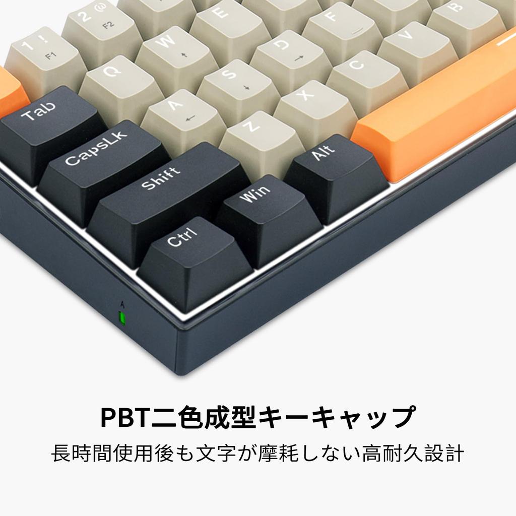 Redragon K606 Lakshmi Mechanical Gaming Keyboard with Red Switches, Quiet Operation, USB-C Wired, 60% Compact, Tenkeyless, US Layout, Hot Swappable,