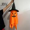 Reused Halloween Party Decorations Cute Hanging Decor, Pumpkin Ghost Pendant with Supplies Wizard Hat, Spooky Witch Ornament for Home Decorative