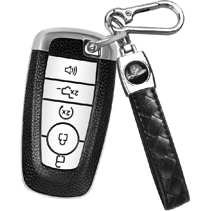 QBUC for Ford Key Fob Cover,Key Cover with Keychain for ford,Key Case Full Protection Key Case Shell Shell for Mustang Raptor Remote car Key Fusion