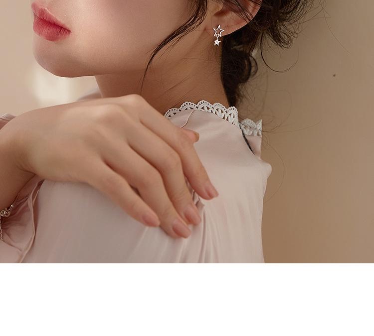 Asymmetrical Korean Style Star Tassel Stud Earrings for Women - Retro Fashion Hip Hop Jewelry
