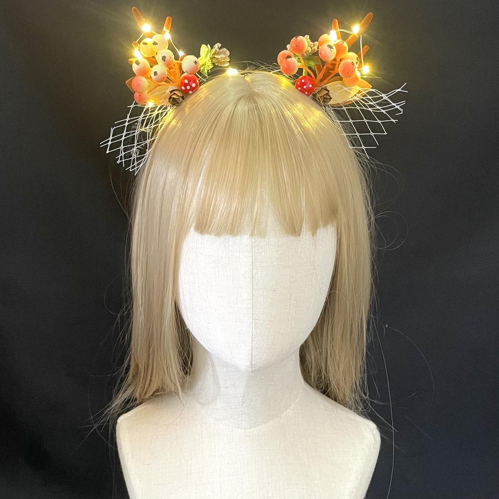 New Christmas LED Light Antlers Hair Band Cute Fairy Glowing Elk Hairpin Hair Clip Women Girls Christmas Hair Accessories