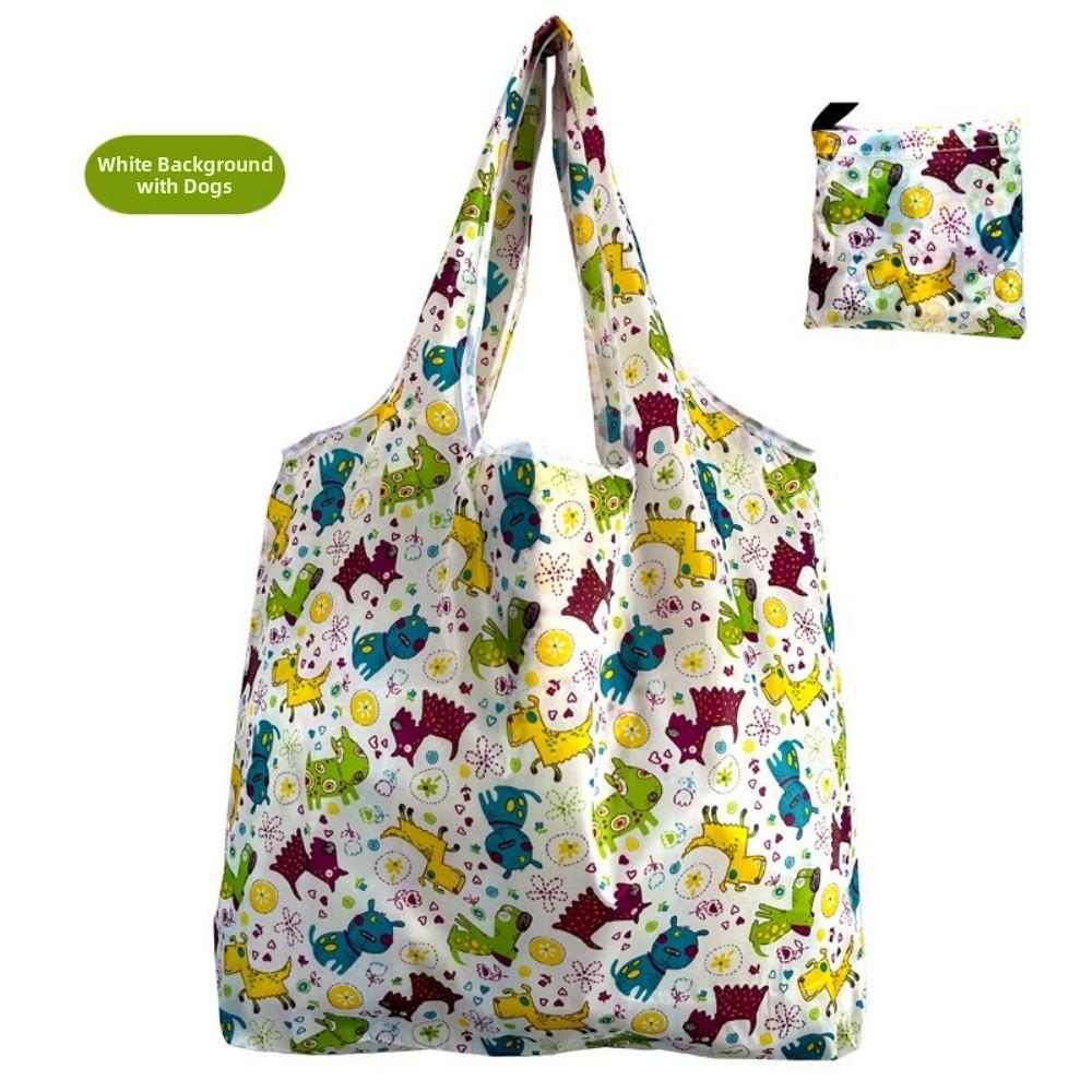 Washable Cloth Reusable Shopping Bag Printed Design Foldable Grocery Bag for Women