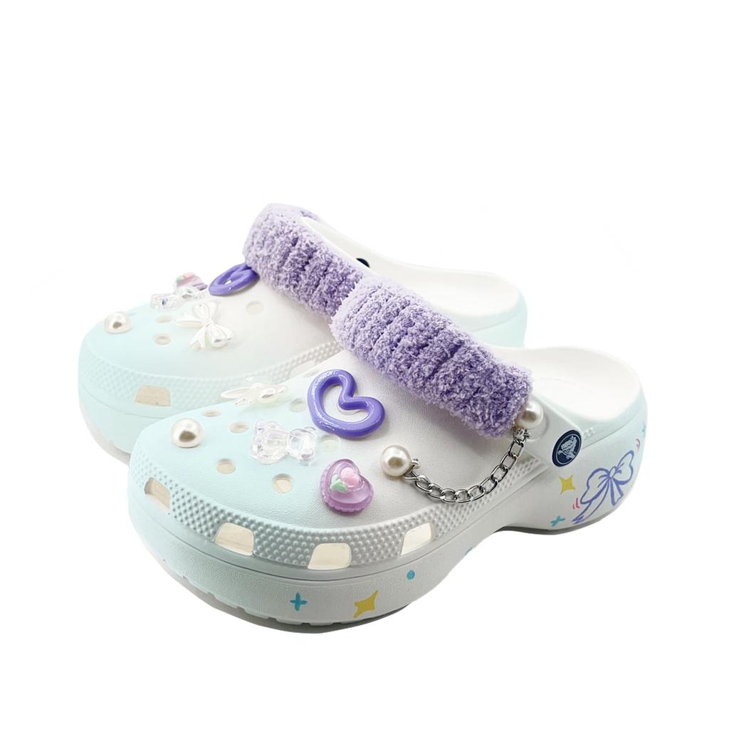 Crocs Classic Platform Clog EVA Comfortable and Stylish Simple Casual Personality Commuter Hole Shoes Unisex Green