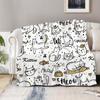 Cute Cat Pattern Blanket - Soft Cozy Throw with Meow Design, Perfect for Home Decor, Unique Gift for Cat Lovers