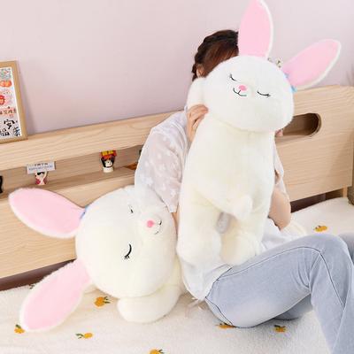 Lying Down Rabbit Plush Toy Throw Pillow Bedroom Sleeping Throw Pillow Rag Doll Valentine's Day Gift Rabbit Doll for Girls