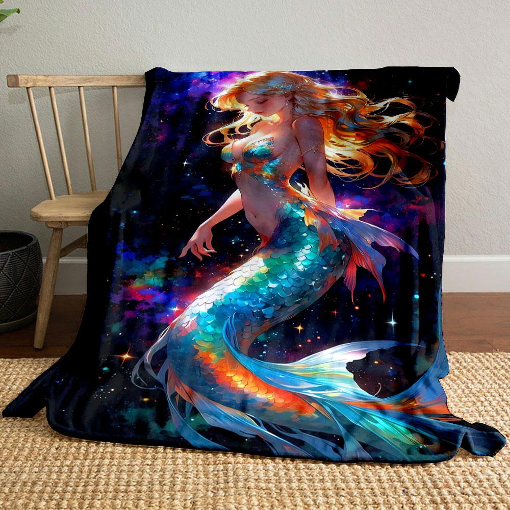 

Starry Sky Mermaid Blanket bedroom Blanket for Livingroom Couch lunch break Soft throw for Friend s festival Gift 80cm x 120cm
