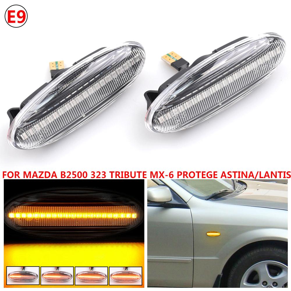 For Mazda 323 Premacy MX-6 Tribute Protege B2500 Pick up Astina Lantis Sequential Blinker LED Lamp Side Marker Light B01W-51-120