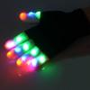 1 Paar Leuchtende Handschuhe LED Leuchtende Fingerhandschuhe mit 7 Farb-Dynamik-Lichtmodus Atmungsaktive Blinkende Rave Party Handschuhe für Erwachsene Jugendliche