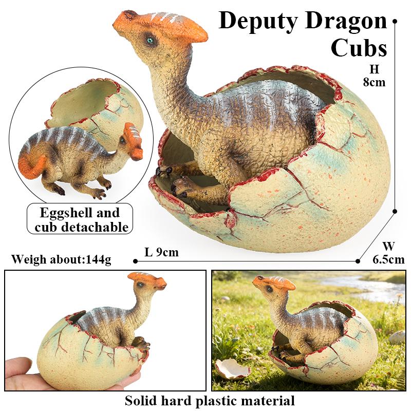 Oenux Classic Dinosaur Cubs T-Rex Saichania Spinosaurus Velociraptor  Pterosaur Cracked Dinosaur Egg Model Collection Kid Toy