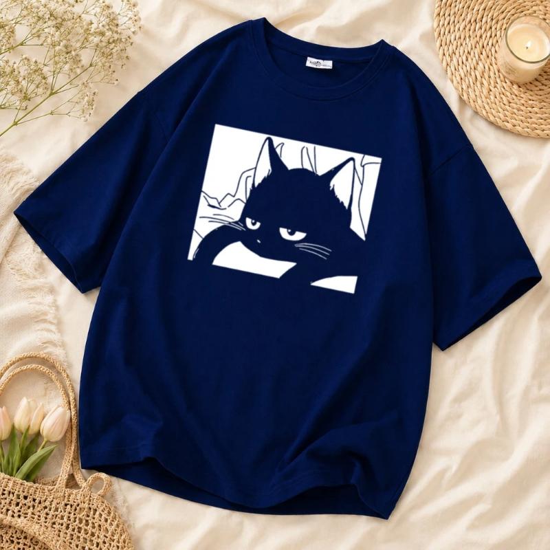 Cute Cartoon Printed Short Sleeved T-shirt Casual Street Style Women's Patterned T-shirt