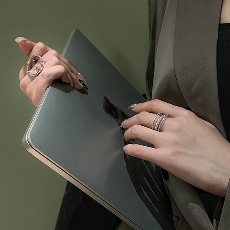 Geometric Ring Three-Dimensional Shiny Circle Ring Personality Temperament Zir*****Pen Ring Fashion Cold Wind Advanced