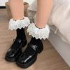 Womens Summer Solid Color Lacy Sock Sweet Daily Jokers Stocking Winter Midi Legwarmers for Daily School Office Girl
