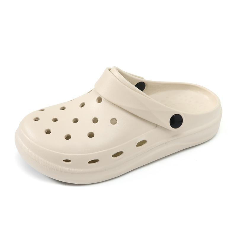 Spring and summer couple non-slip hole shoes non-slip round head wear-resistant fashion solid color casual beach