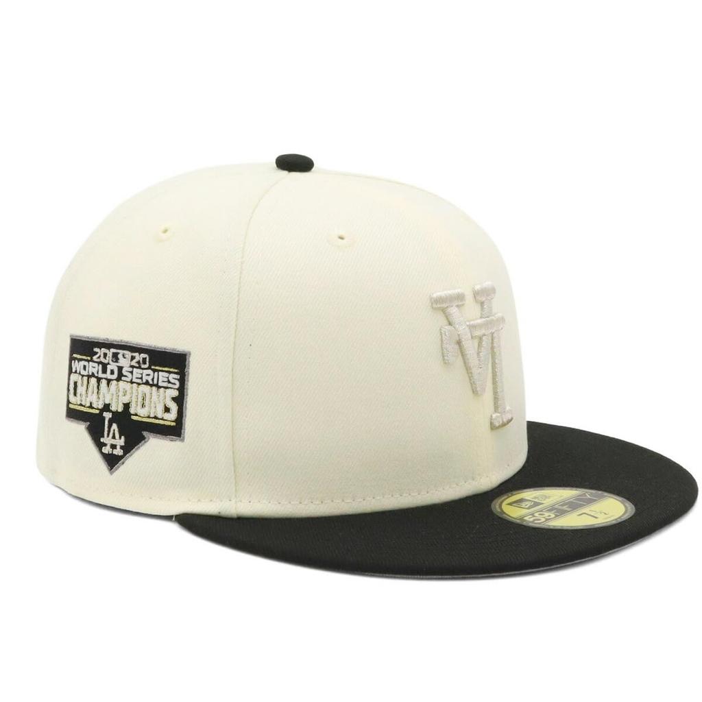 New Era 59FIFTY Los Angeles Dodgers ONSPOTZ LA Size 7 59Fifty Up Side Down Side MLB Los Angeles Dodgers Cap, Exclusive, Chrome/Black, 2, 3/4, Patch,