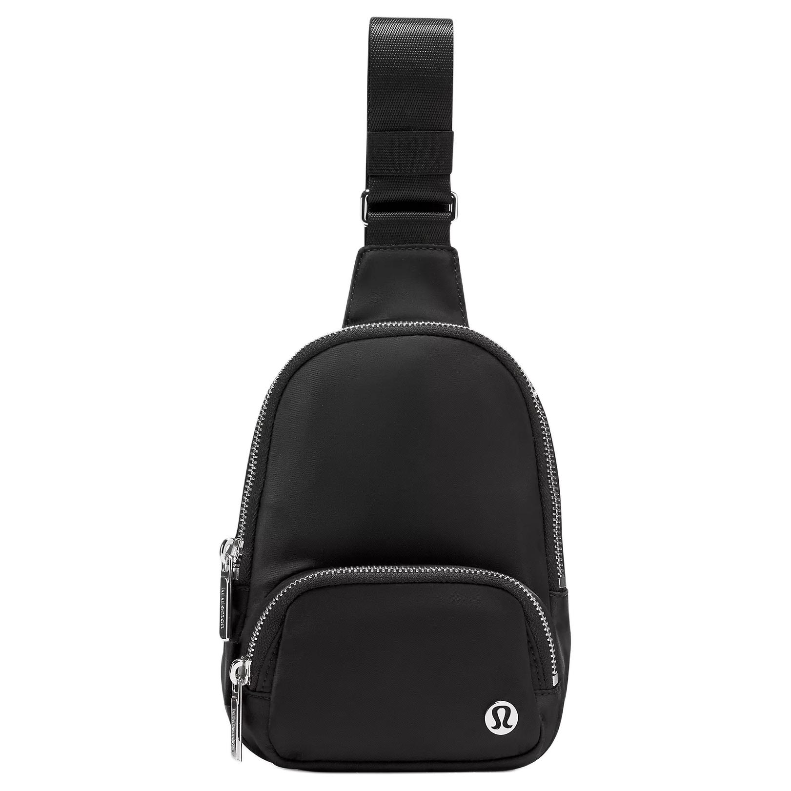 Lululemon Everywhere 2L Metal Logo Zipper Closure Recycled Polyester Chest Bag Unisex bags Black LU9CS4S-0001 Black