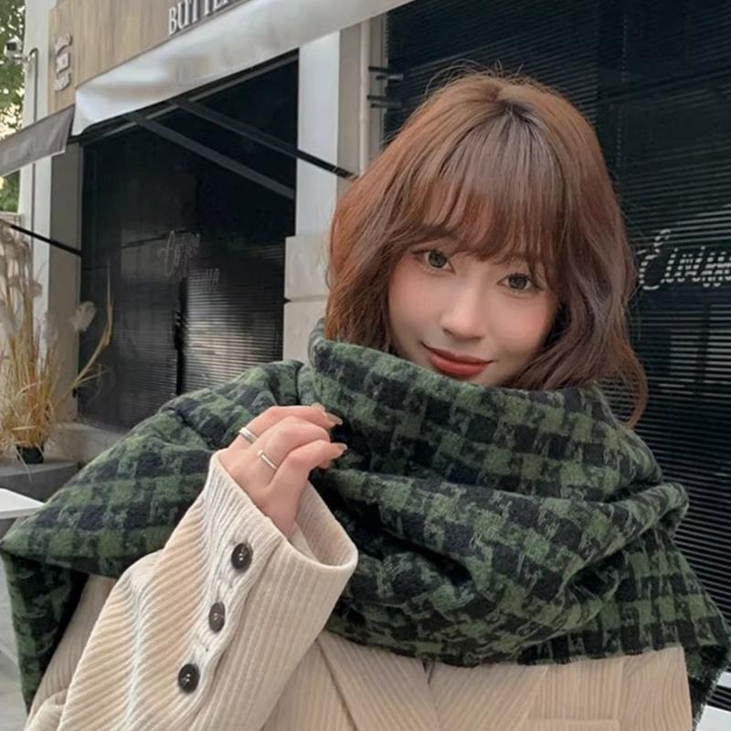 Autumn/Winter Style Women'S Scarf Korean Style Versatile Thickened Shawl Warm Neck Warmer