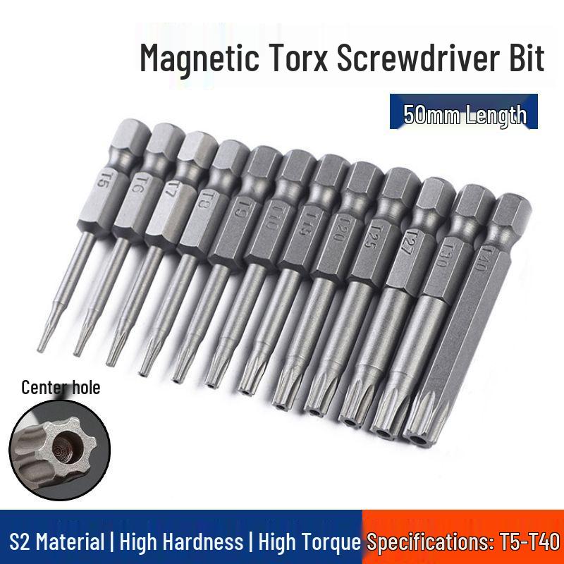 Plum Blossom S2 Magnetic Flower Shape Hex Socket Bit Set for Electric Screwdrivers & Drills