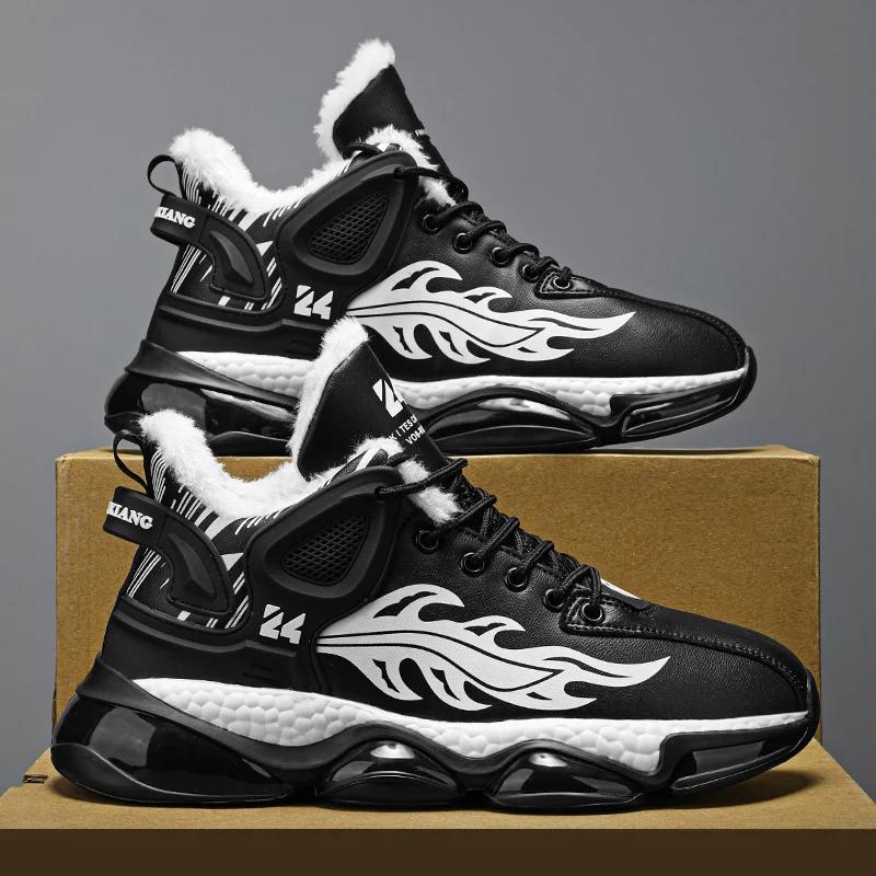 Fashion New Men's Winter Casual Shoes Trendy All-match Shoe for Men Warm Ankle  Boots Mens Velvet Thickening Casual Shoes Sneakers Man