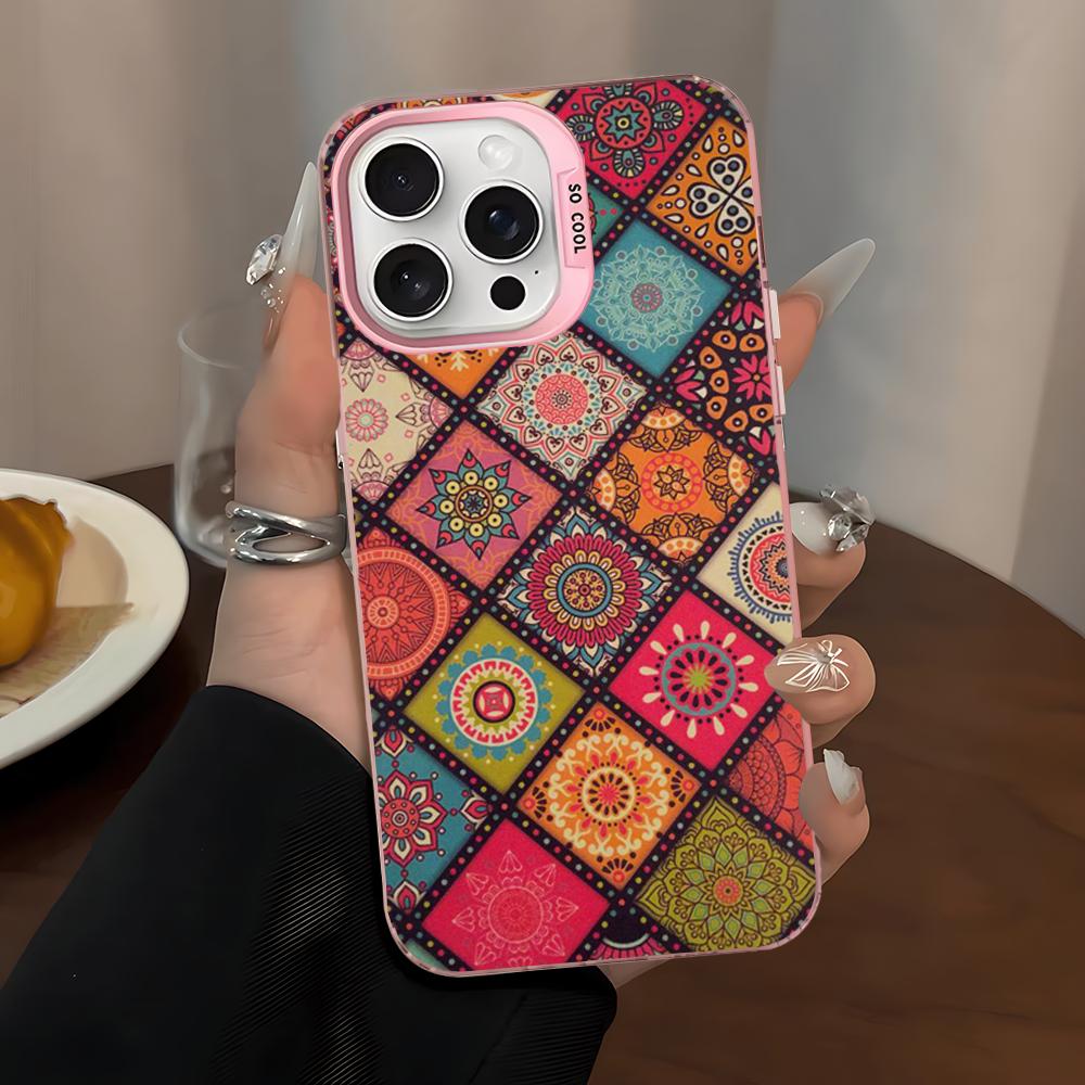 Mandala Flower Totem Phone Case For iPhone 16 15 14 13 12 11 Pro Max X XR XSMAX 8 7 Plus Matte Shockproof Back Cover