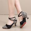 Women's Latin Dance Shoes Indoor Outdoor 5.5 Cm High Heel Adult Latin Dance Shoes Women's Salsa Tango Dance Hall Party Shoes