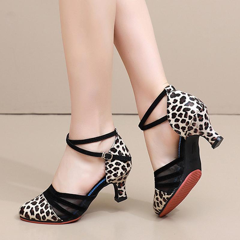 Women's Latin Dance Shoes Indoor Outdoor 5.5 Cm High Heel Adult Latin Dance Shoes Women's Salsa Tango Dance Hall Party Shoes