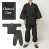 Fabrik Ober- und Unterteil Solide Sommer Japanisch Kühl und Elastisch Größe Y Herren Shijira-gewebtes Samue/Jinbei Set, Farbe, 100% Baumwolle, Loungewear, Pyjama,