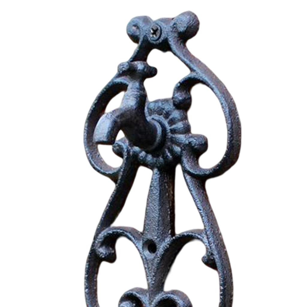 Držák na zahradní hadici Snadná instalace Držák s vintage vzorem Organizér Litina Těžký závěs na vodní hadici Závěs na trubku na plot