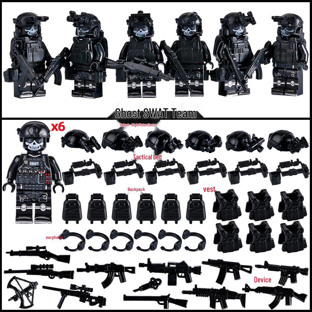 Military Minifigures: Compatible Building Blocks for Children - Ghost Special Forces Edition