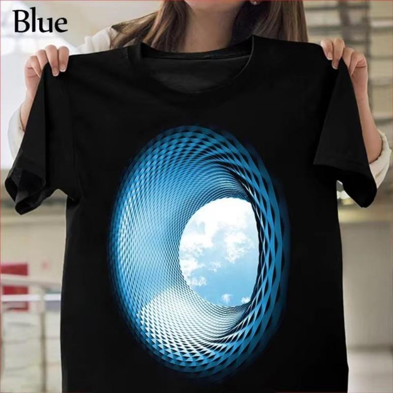Mode Hochwertiges T-Shirt Locker Sportlich Übergroß Damen Partner-Outfit 3D-Druck Kurzarm-T-Shirt Top