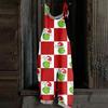 Women's Casual Loose Jumpsuit Christmas Print Wide Leg Jumpsuit Sleeveless With Pockets