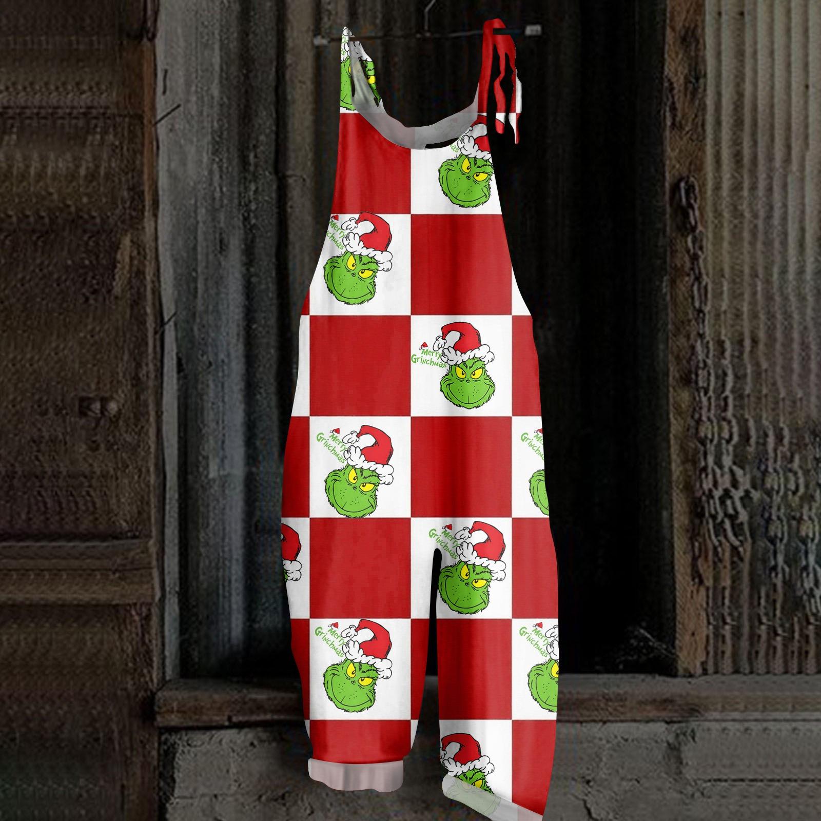 

Женский повседневный свободный комбинезон с рождественским принтом, комбинезон с широкими штанинами, без рукавов, с карманами M