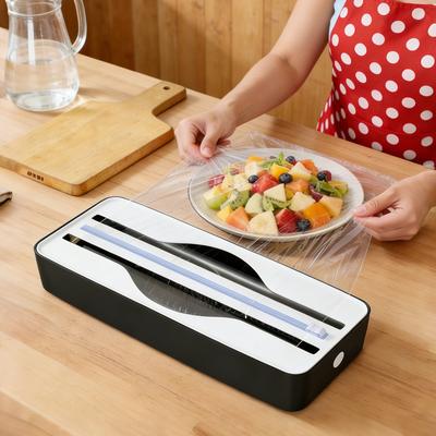 Magnetic Double Slot Food Wrap Dispenser Sliding Cutter Wall Mounted Tin Foil Cutter Plastic Space-saving