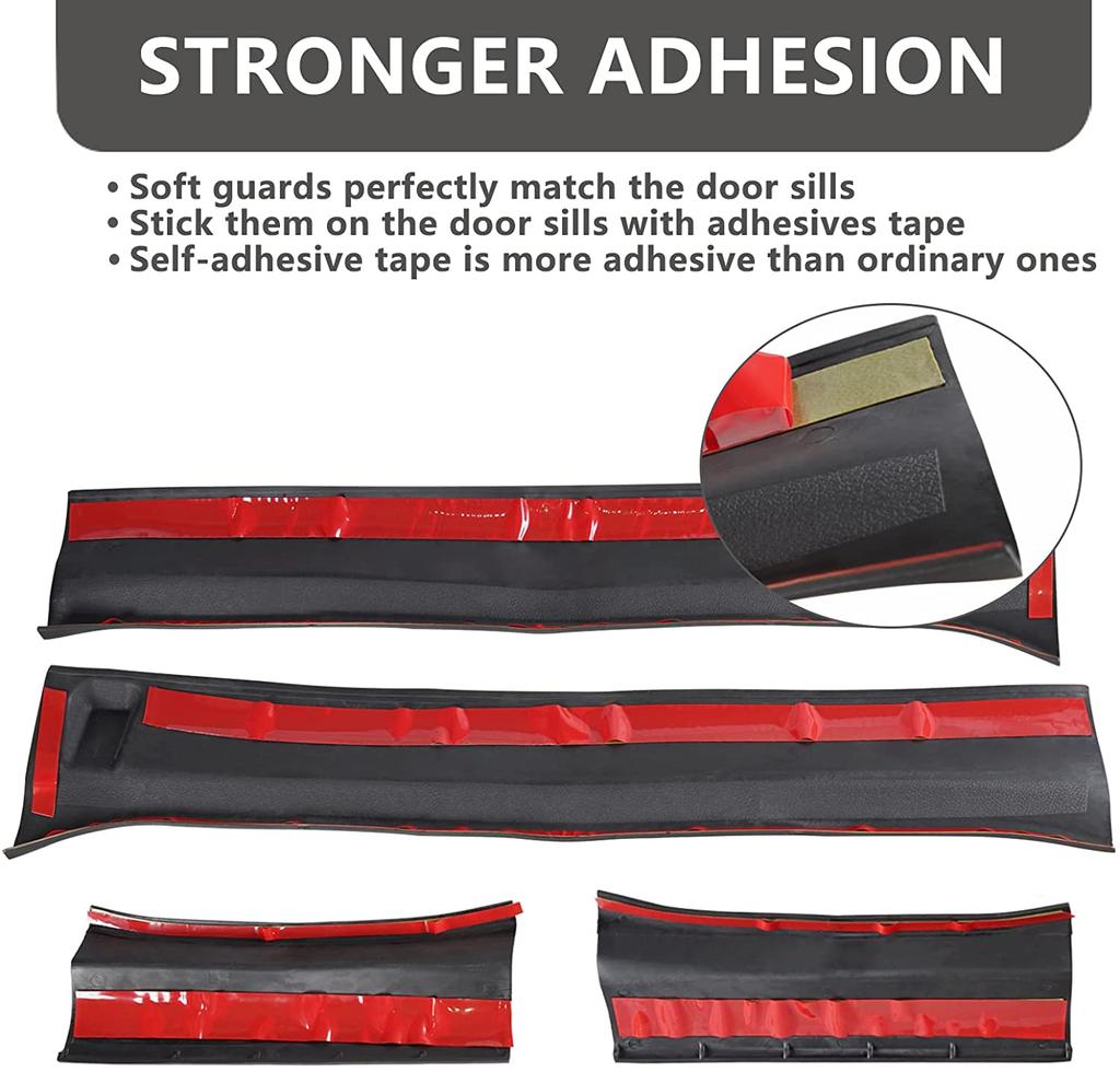 Door Sill Guard Cover Rubber Plate Protector for Jeep Wrangler JL Gladiator JT 4-door 2018-2025 Protective Car Accessories