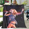 Hot Pop Female Diva Singer Pattern Blanket Flannel Thin Blanket Portable Home Travel Office Lunch Break Blanket Birthday Gift