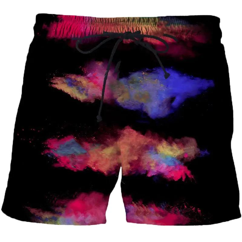 Herre Badeshorts Spraglet Tie Dye Mønster 3D Trykk Mote Hip Hop Shorts Sommer Pop Hawaiisk Badebukse Kul Surf Badebukser