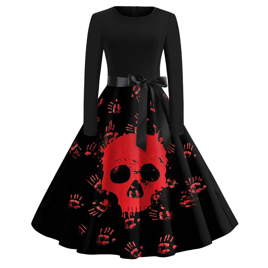 Women's Halloween Costume Dress Short Sleeve Fashion Party Dress for Evening Events