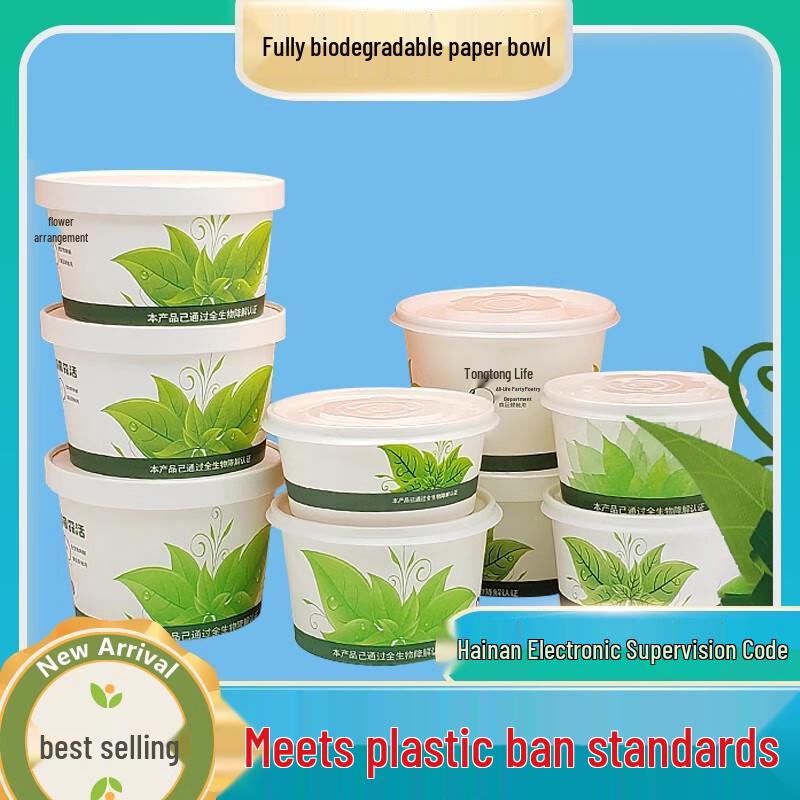 Eco-Friendly Biodegradable Straw Takeaway Bowl