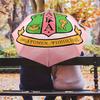 1 PC Automatic Folding Umbrella - Aka Pattern Portable Foldable Design With 8 Ribs Christmas Birthday Gifts