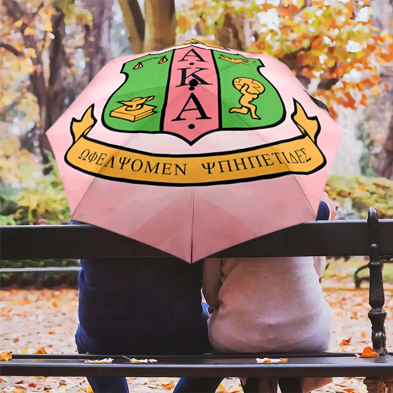 1 PC Automatic Folding Umbrella - Aka Pattern Portable Foldable Design With 8 Ribs Christmas Birthday Gifts