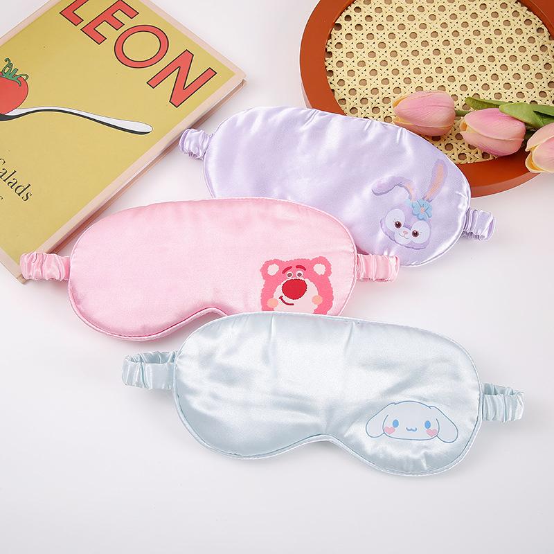 Sanrio Imitated Silk Eye Mask For Sleeping Breathable Eyeshade Cover For Travel Nap Soft Comfort Blindfold Night Eyepatch