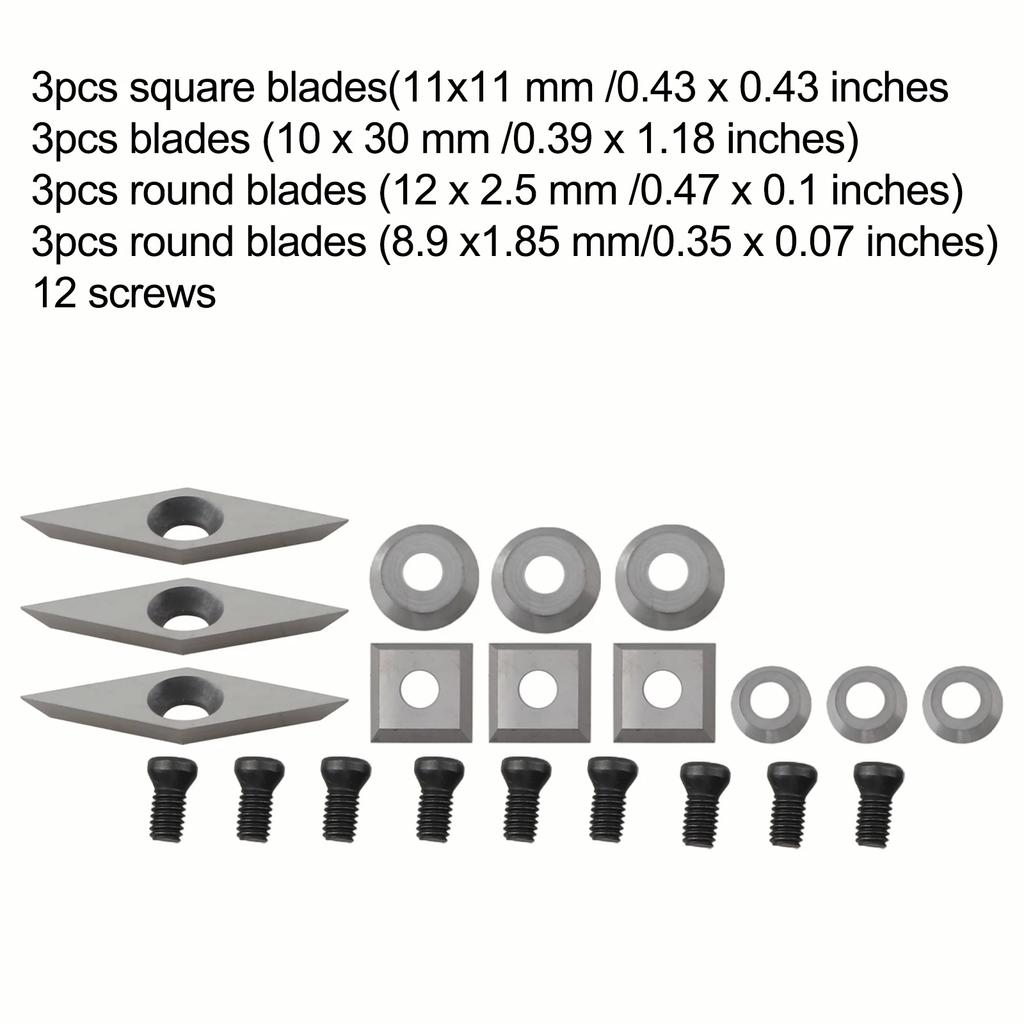 Carbide Cutters Inserts Set Lathe Turning Tools Include 4 Types Of Cutting Tools Woodworking Tools For Wood Lathe Turning Tools